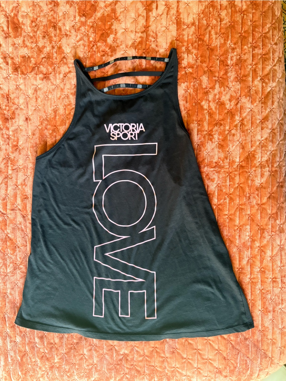 Victoria Sport Black LOVE Strappy Tank Top
